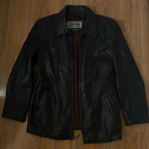 Wilson black leather jacket size small